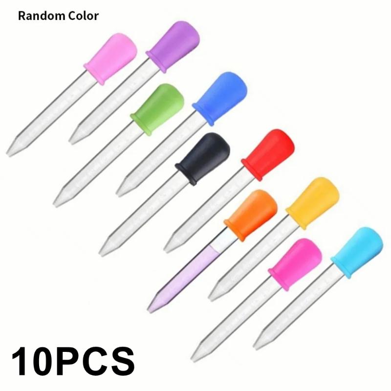 5/10 Piezas 5ml Pipeta Gotero Pequeño de Silicona y Plástico Alimentador de Medicina Líquida Pipeta Gotero para Ojos y Oídos Experimento de Laboratorio Juguetes Regalo