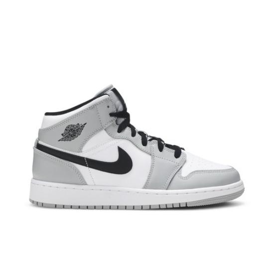 Air Jordan 1 Mid GS Light Smoke Grey 554725-092