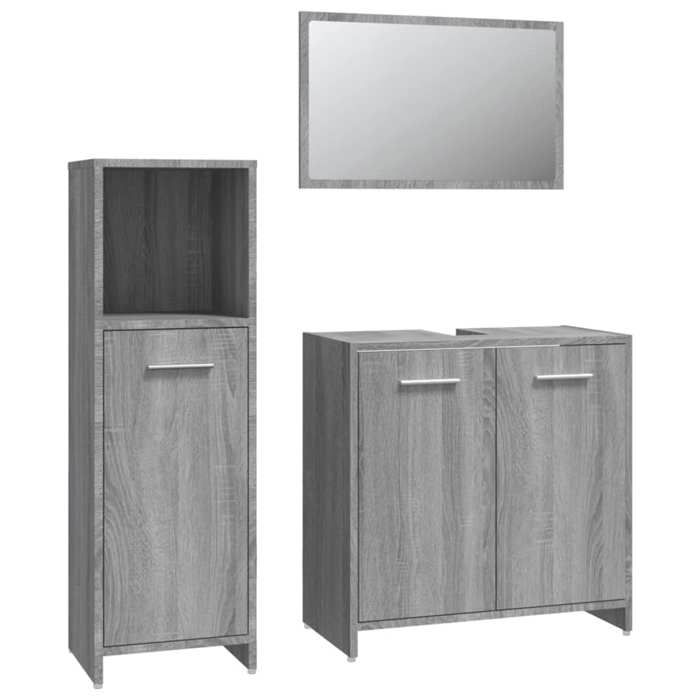 VidaXL 3-piece Bathroom Furniture Set Sonoma Grey 3154407