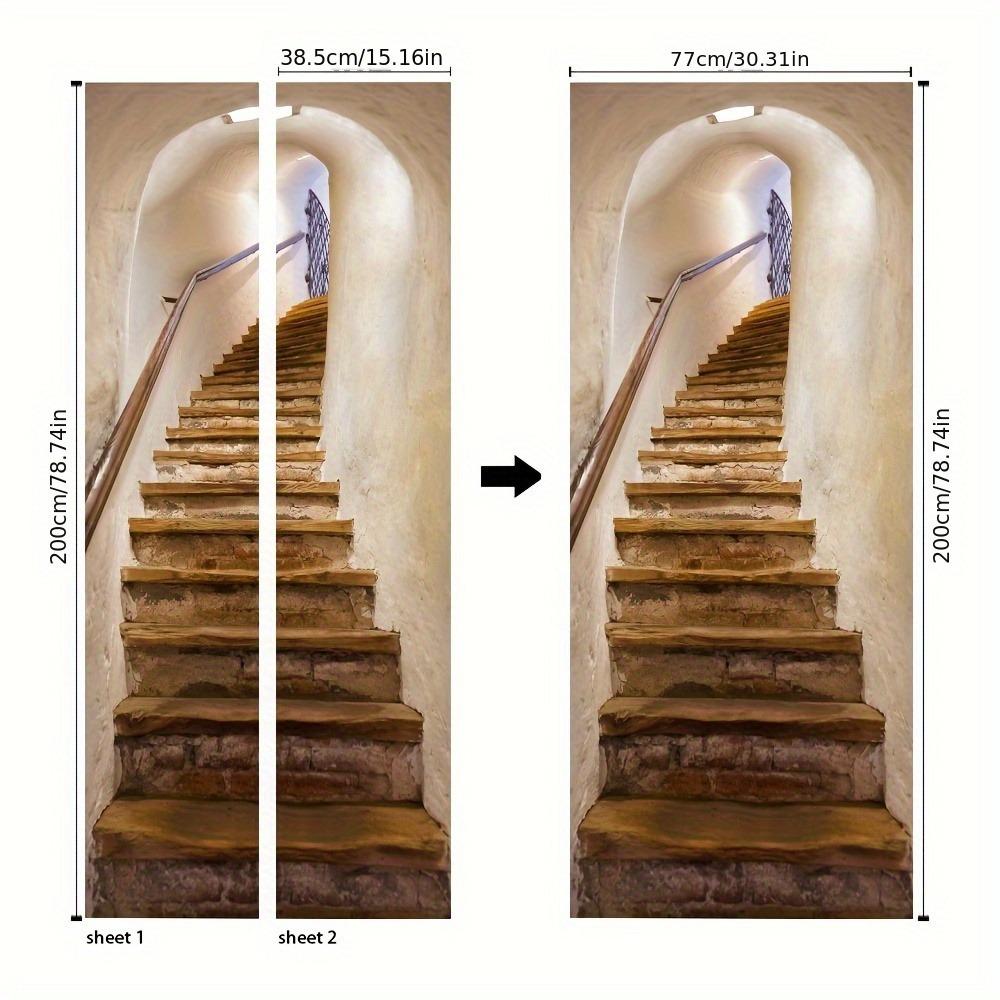 3D-Türsticker, abnehmbare wasserdichte selbstklebende Tapete, PVC-Sticker, geeignet für Wohn-, Büro- und Treppenhaus-Dekorationsstile