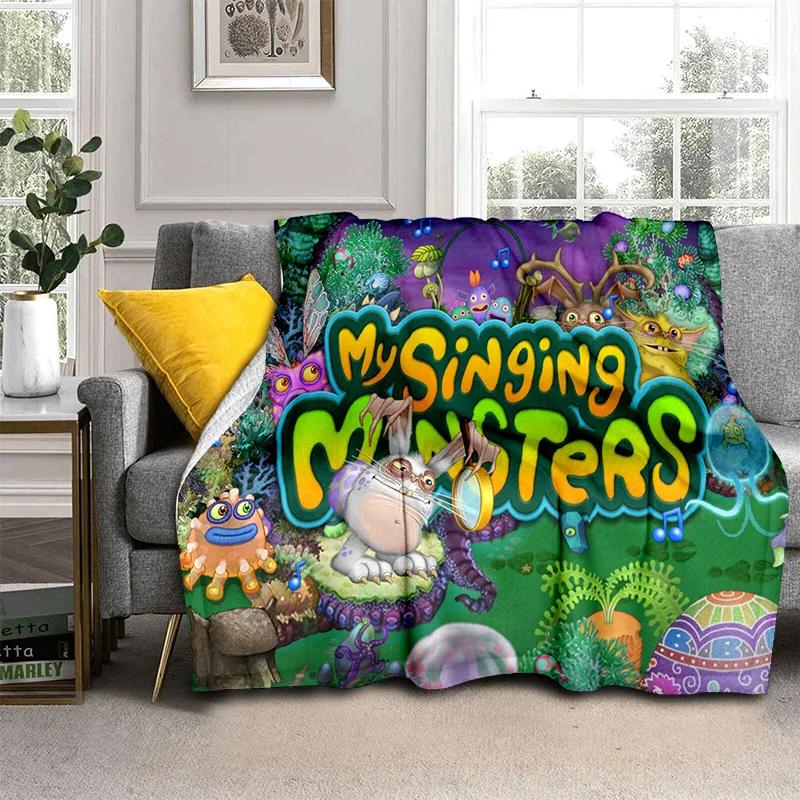 My Singing Monsters Video Game Cartoon 3D Blanket,Soft Throw Blanket for Home Bedroom Bed Sofa Picnic Travel Cover Blanket Kids