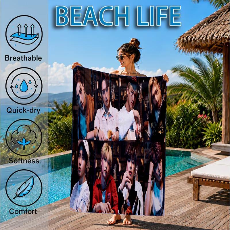 K-pop Group Stray Beach Towel, Microfiber Beach Towel, Perfect For Pool, Beach, Travel, Home Decor Beach Party Fan gifts