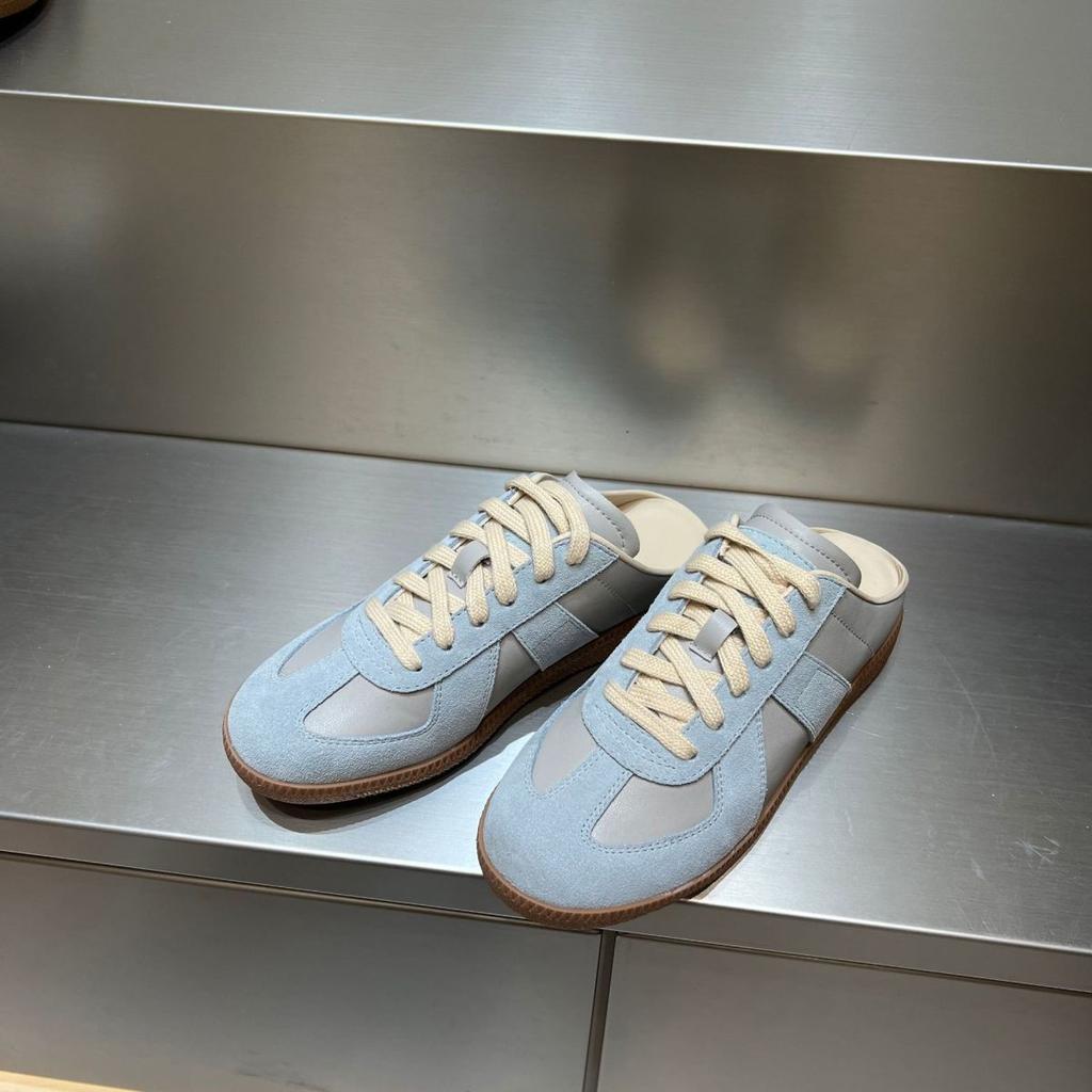 Lace-up German Training Shoes Women's Platform Half-drag Casual Shoes 2025 Spring and Summer New Versatile Korean Version Matte Color Matching Women's