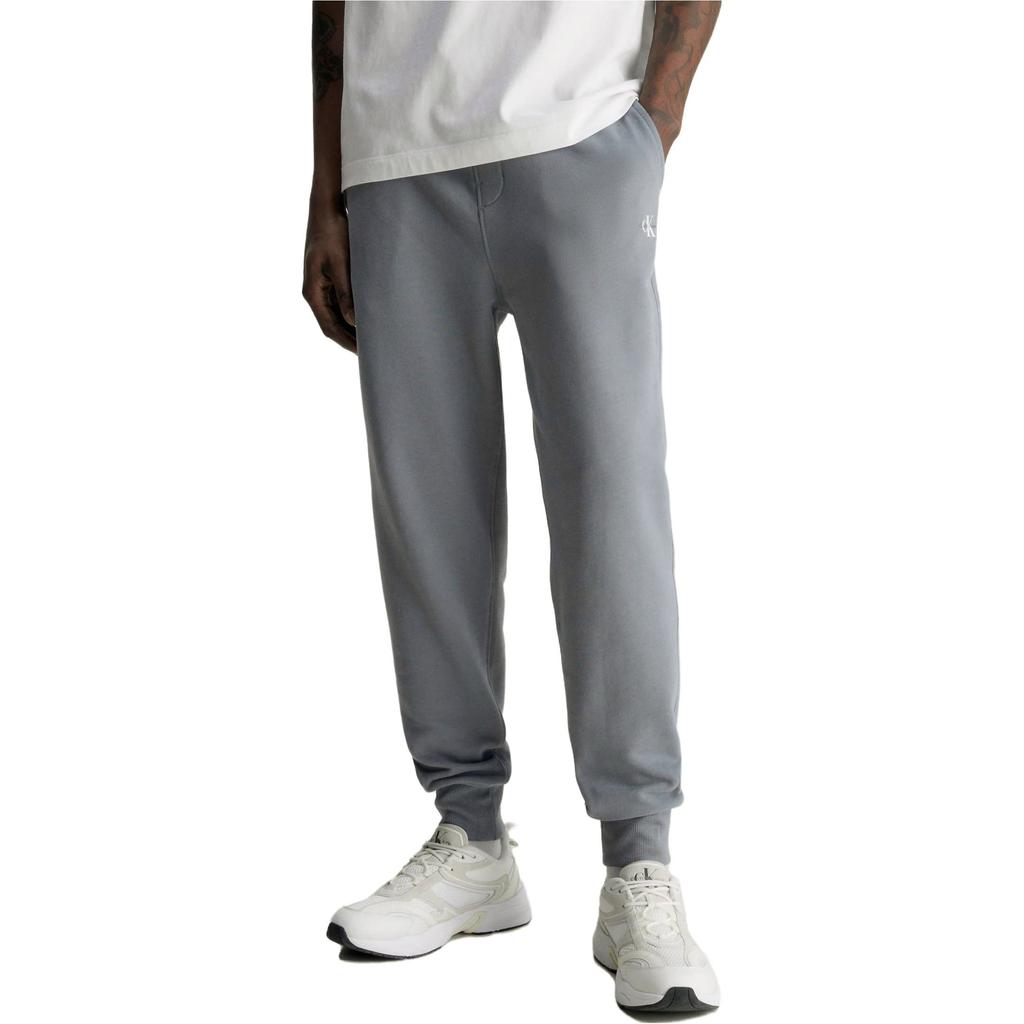 Calvin Klein Logo Print Cuffed Drawstring Knit Sweatpants Men Bottoms Gray J30J322484-PN6
