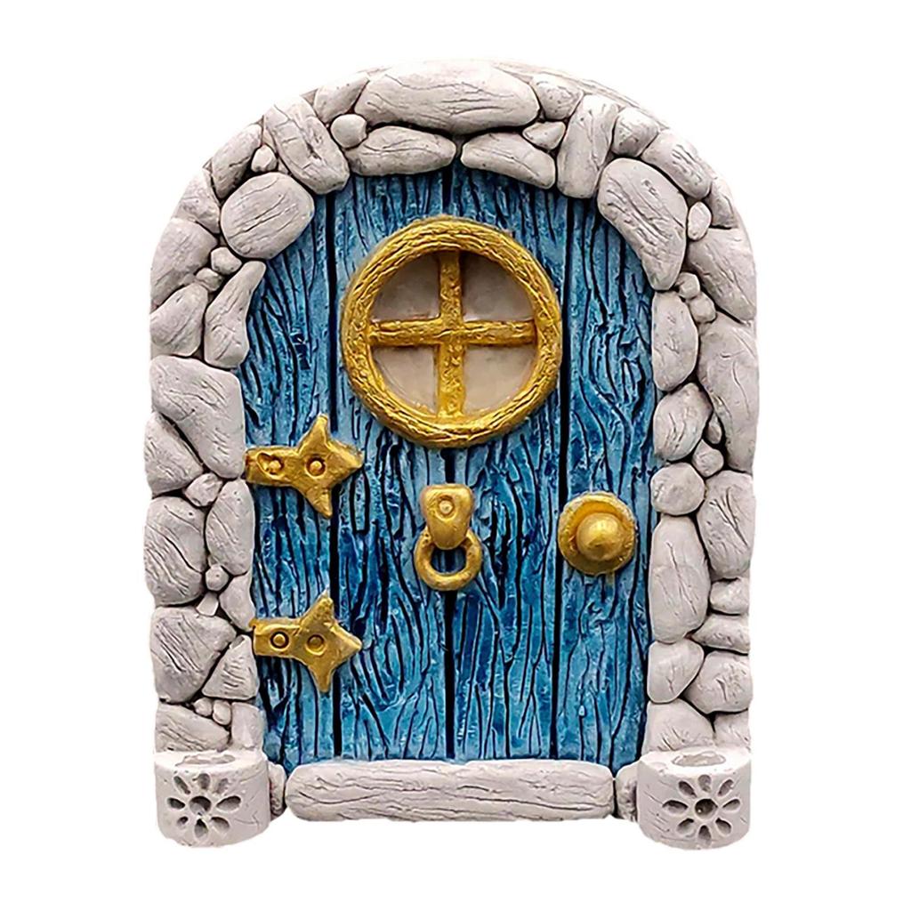 Double Layer Wooden Elf Fairy Door Decoration for Garden and Courtyard