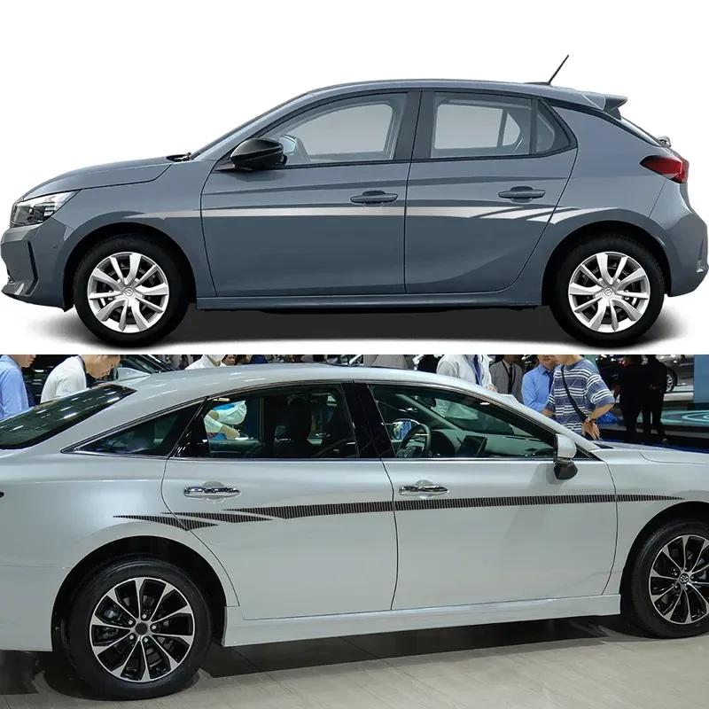 Für Opel Corsa C E F D 2 Stück Auto Seiten Tür Aufkleber Vinyl DIY Modifiziert Sport Racing Streifen Muster Aufkleber Fahrzeug Dekoration