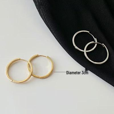 European & American Retro Style Circle Earrings: Elegant, Simple, High-End Luxury Hoops for Women