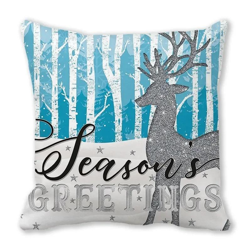 Christmas Themed Pillowcases Car Accessories Office Santa Claus Living Room Sofa Home Pillowcases