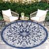 Festive Antique Boho Motif Circular Rug Decorative Non Slip Door Mat Versatile Accent For Gym Dance Studio Lounge Room