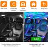 USB Star Night Light Projector, Portable Car Roof Sound Activated Atmosphere Lamp, Adjustable Auto Interior Atmosphere Decorative Light for Vehicle,