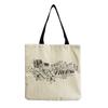 Sac Cabas Vintage en Lin pour Femme - Grande Capacité Sac à Bandoulière Imprimé Piano pour Usage Quotidien & Courses KTB