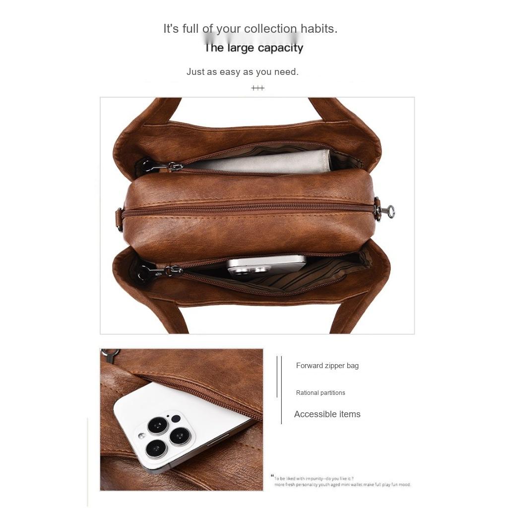 Shoulder Bag Unisex PU Adjustable Strap American Vintage Daily Commute