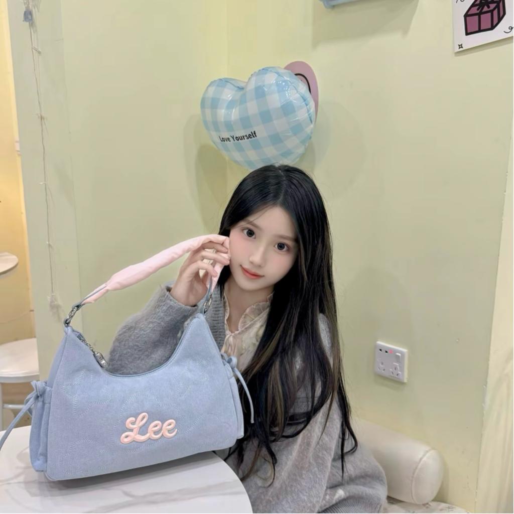 New Lee Fabric Shoulder Bag Women's Light Blue & Pink LE250033M-541