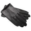 ORuKuBET Men's Simple Black Sheepskin Leather Gloves OB14321M9