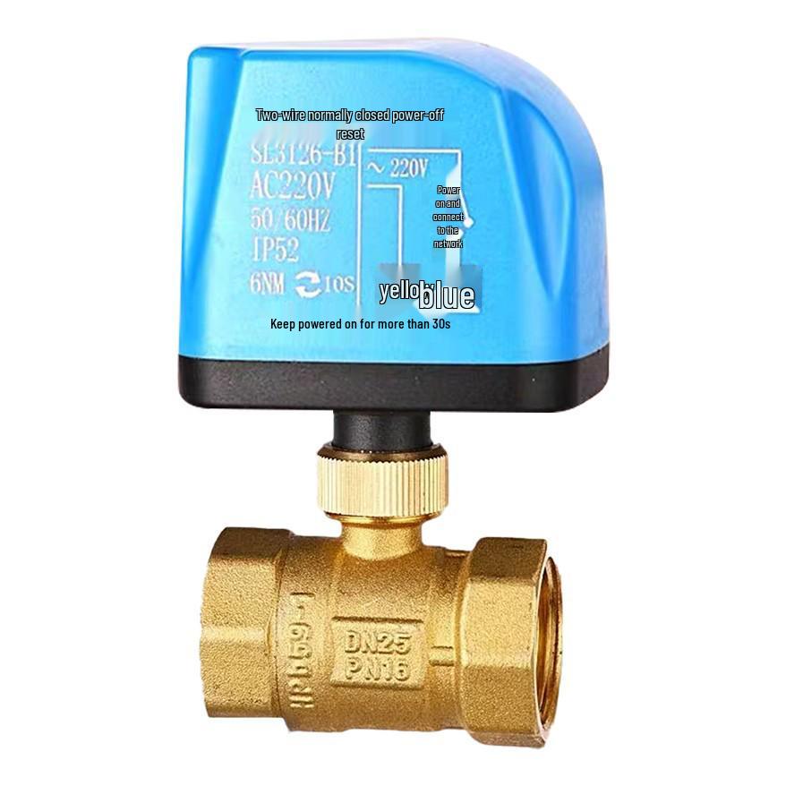 

24V Brass Two-Wire Electric Ball Valve, Power-Off Reset, Normally Closed/Open, 220 Waterproof, 1/2 Inch. DC12V-24V Two-Wire Normally Closed DN15