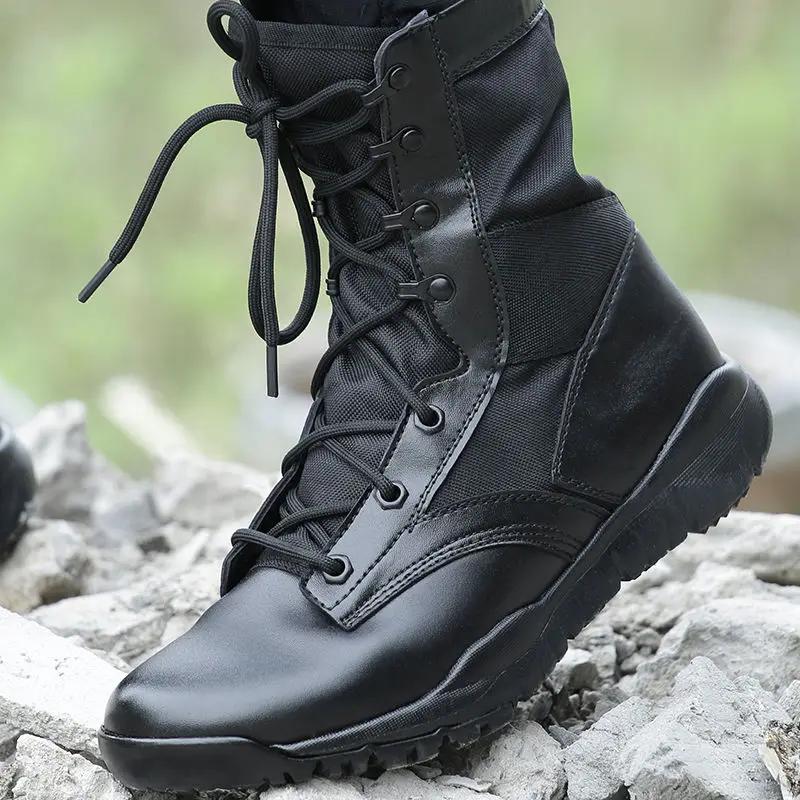Fashion Breathable Men Desert Boots Tactical Military Boots Ultralight Combat Boots Outdoor Hiking Shoes Male Army Boot Large Size 49