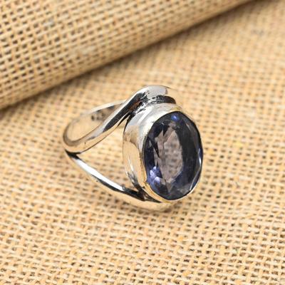 Attraktiver Iolith-Edelstein, handgefertigter Schmuck aus 925er Sterlingsilber als Hochzeitsgeschenk