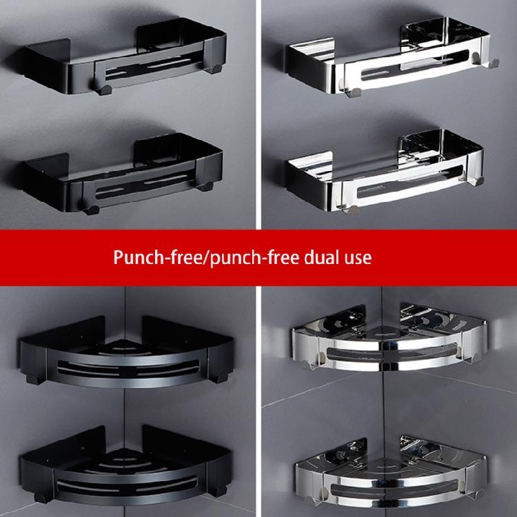 Bathroom Shower Storage Shelf Wall Mounted Shampoo Holder Punch/Punch-free