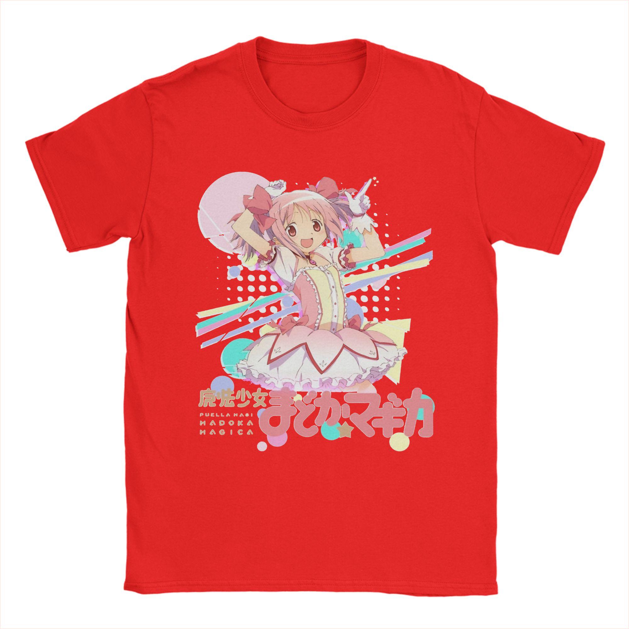 Футболки Махо Сёдзё Мадока Унисекс Puella Magi Madoka Magica Аниме Хлопок Футболка С Круглым Вырезом С Коротким Рукавом Футболки Одежда L