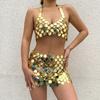 Sexy Acrylic Plastic Sequin Chest Bra Chain Dress Nightclub Party Show Festival Outfit Dance Costume Stage Wear Body Jewelry New