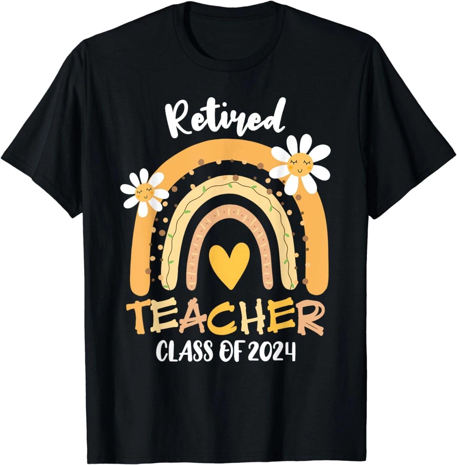 Retired Teacher Class Of 2024 Rainbow Teachers Retirement Gift Unisex T-Shirt S