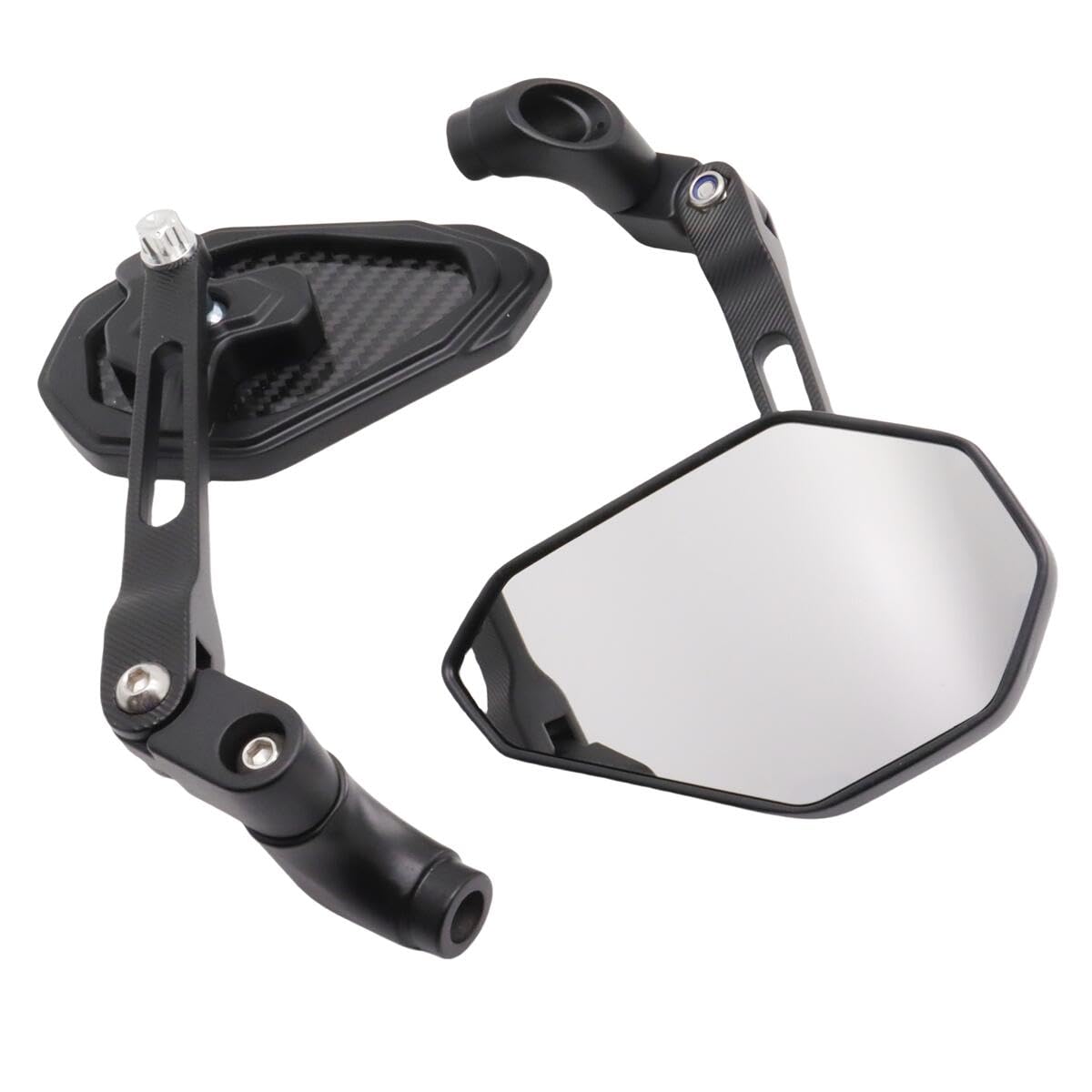 

SZYUMO Carbon Fiber Motorcycle Rearview Universal for Scooters and Easy Left and Right Set Mirrors, 8mm/10mm, Fit, Motorcycles, Installation,