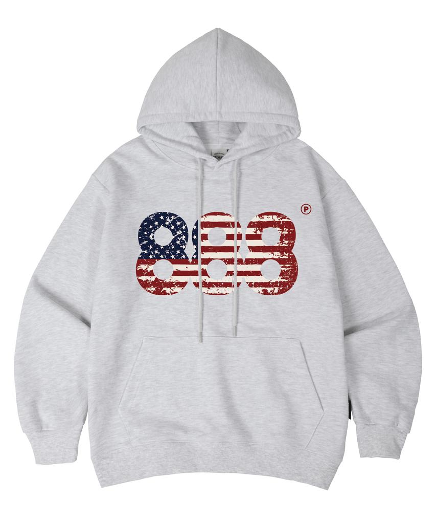 [Fleece-Lined/Non-Fleece-Lined] Usa Number.888 Oversized Hoodie 7 Colors (B Type)