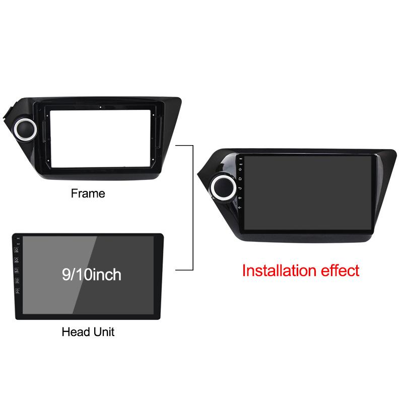 Large Screen Android Navigation Bezel & Wiring for 11 Kia K2, Overseas 11-19 Rio 3/4