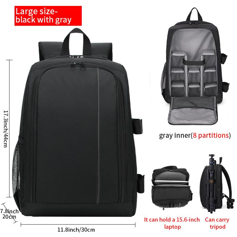 

Large Capacity Slr Camera Backpack Multifunctional Outdoor Travel Bag Fits 15.6 Inch Laptop Shockproof Portable Photography Backpack For Camera Lens D сірий