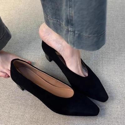 Fashion Vintage Pointed Toe Women Granny Shoes Fashion Shallow Slip On Shoes Dancing Party Prom Ladies Pumps Shoes
