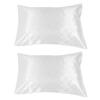2pcs 75 X 150D Satin Pillowcase Soft Pillow Cover With Envelope Sealed Beddings