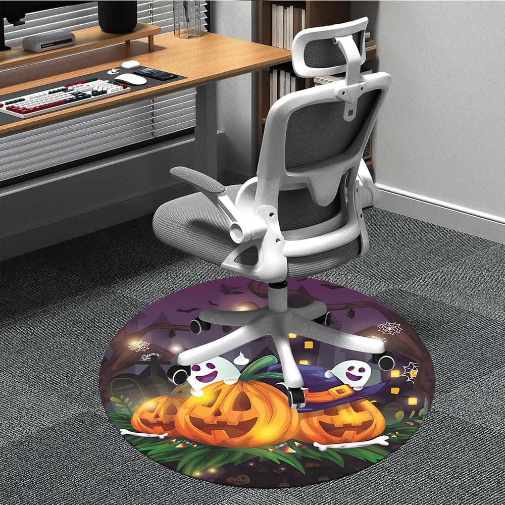 

1pc Halloween Pumpkins Chair Carpet for Office Non-Slip, Lightweight, Machine Washable Rug for Office, Room - Holiday Decoryy251016017 80cm by 80cm