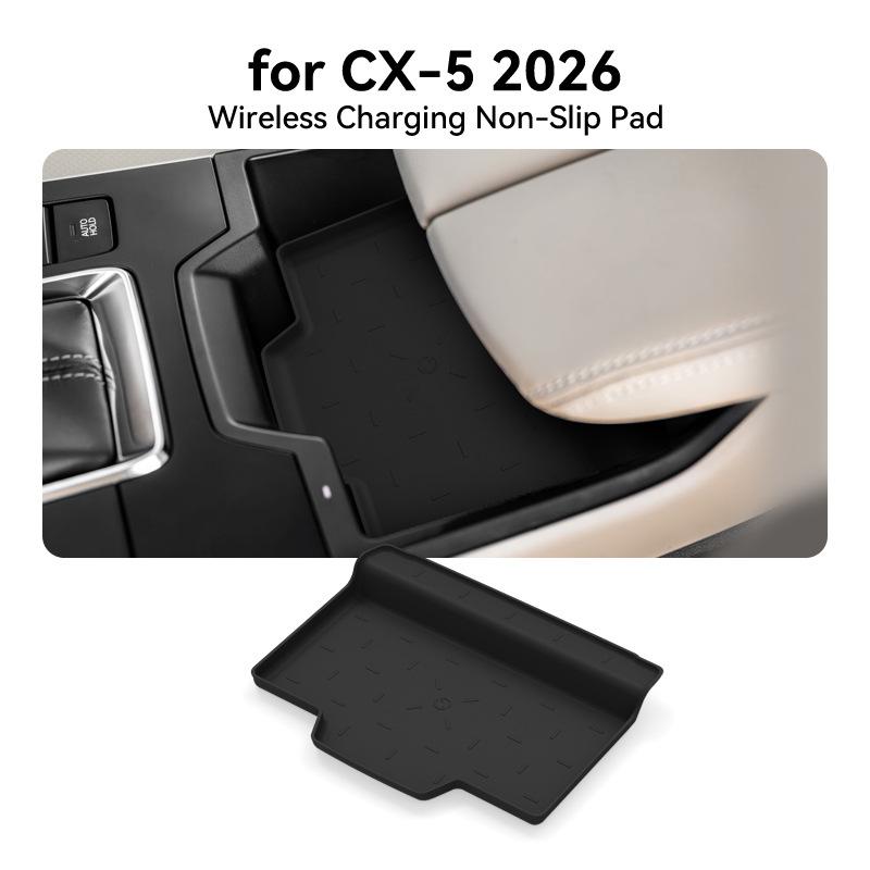 Für Mazda CX-5 2026 Innenzubehör Set Kabelloses LadePad Armlehnen-Aufbewahrungsbox Becherhalter Bildschirm-Organizer