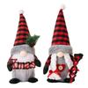 Charming Red And Black Checkered Gnome Statues Perfect For Christmas Holiday Decor