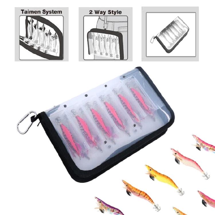 Waterproof Squid Jig Bag Both Side Storage Lure Case Holder Clear 12 Slots Compartment Lure Fishing Tackle Storage Pouch