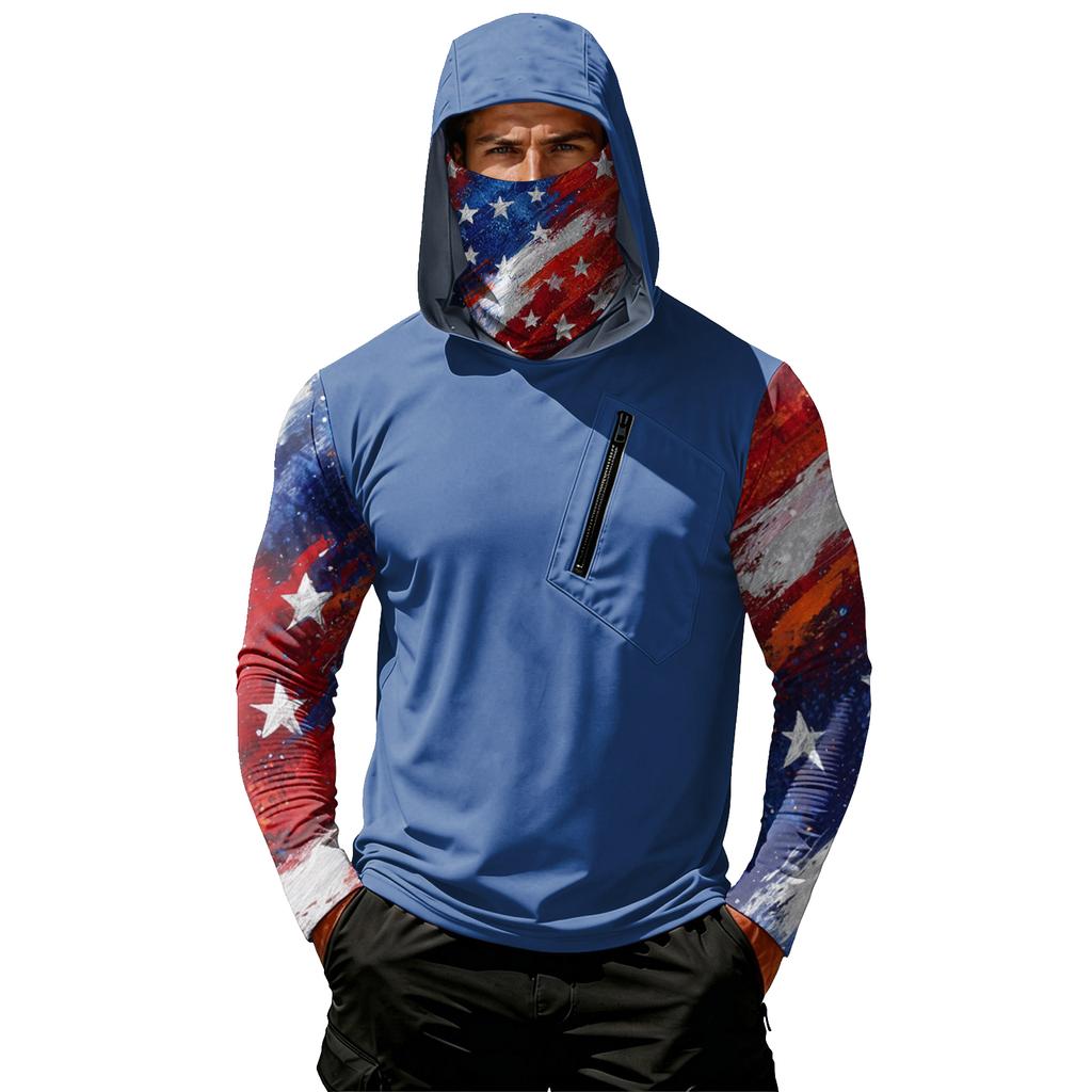 Men's Casual Hooded Long Sleeve Sunscreen Top
