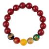 Five Gods of Wealth Red and Purple Cinnabar Bracelet for Men and Women