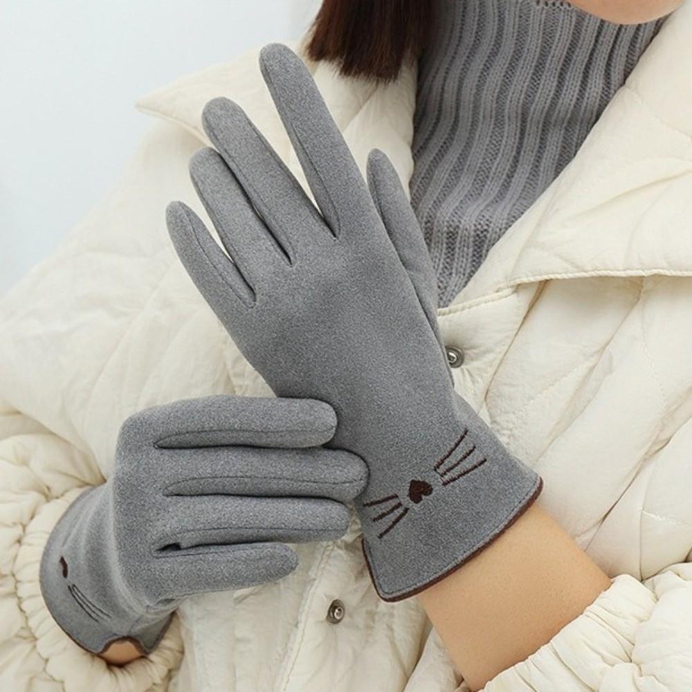 Plush Touch Screen Gloves Warm Driving Mittens New Skiing Gloves Autumn and Winter