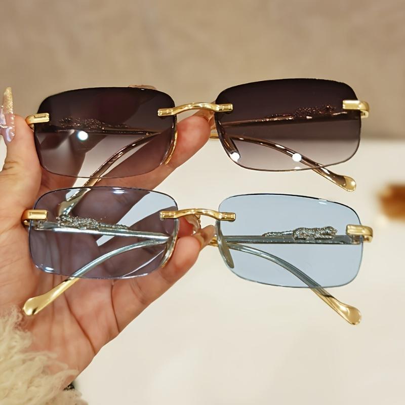 2PCS Simple Retro Style Chic Frameless Fashionable Glasses Suitable for Men and Women To Wear Suitable for Shopping Parties Etc