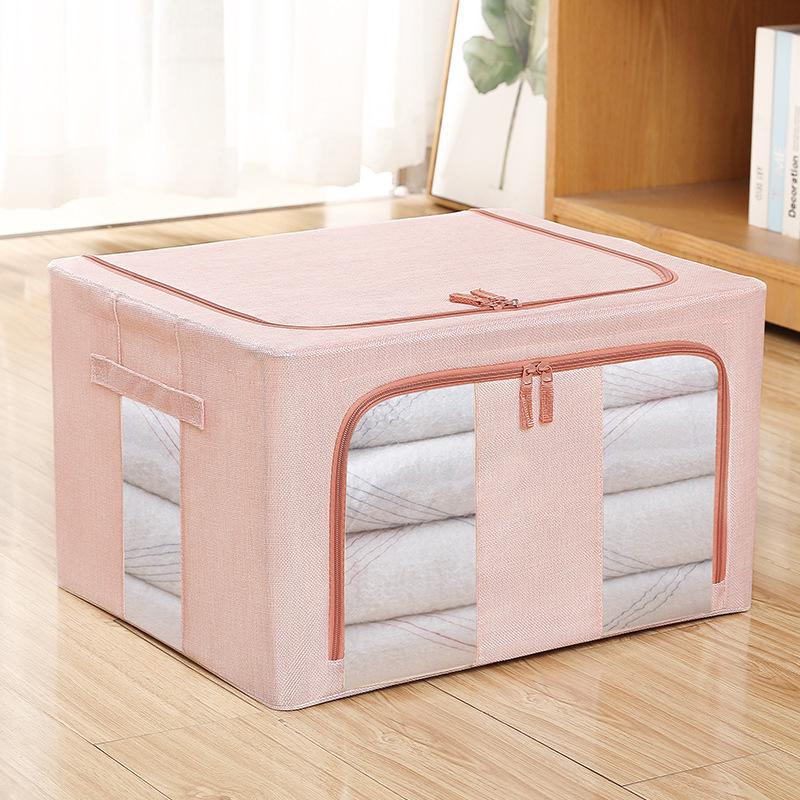 40x30x20cm Storage Box Linen Home Organization Box Folding Storage Container Wardrobes Clothing Baskets Bags Modern Simple 40x30x20cm розовый 2830₽