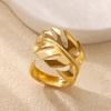 Gold stainless steel fashion lip flower ring female niche light luxury high sense does not fade opening