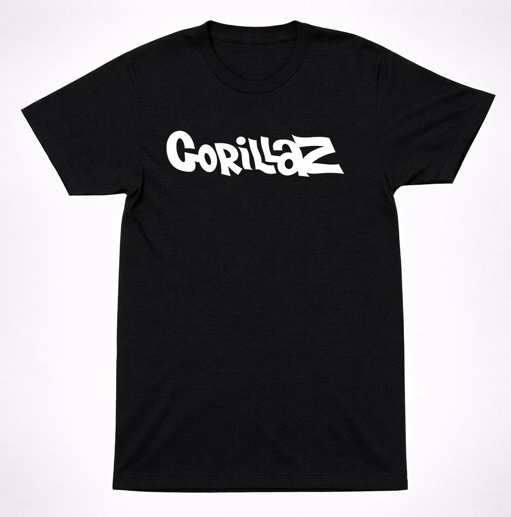 

Gorillaz Text Old Logo T Shirt Alternative Hip Hop Rock Band Tee Black S