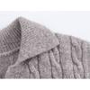 Kaslead New Arrival Women's Clothing Fashion Style Old Money Style Polo Lapel Cable Stitch Knitting Sweater Vest