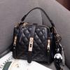 Women's bag new fashion diamond lock bucket bag simple casual shoulder crossbody portable small bag