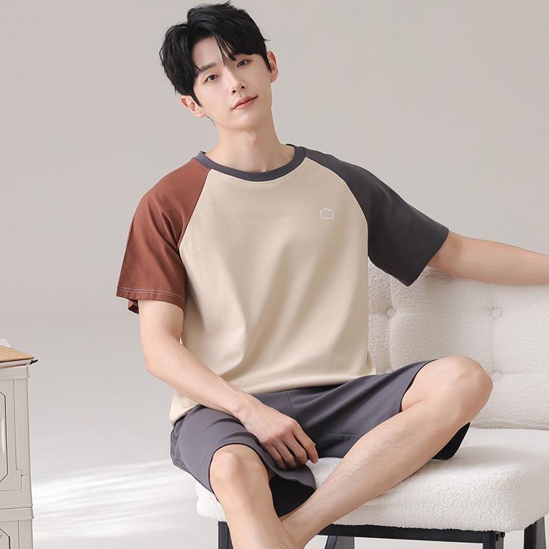 Men's Modal Summer Pajama Set: Short Sleeve & Shorts, Casual Plus Size Homewear