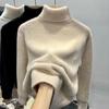 Women's Solid-Color Knit Base Layer for Fall/Winter, To Be Worn Under A Thick, Fleece-Lined, Slim-Fit Sweater