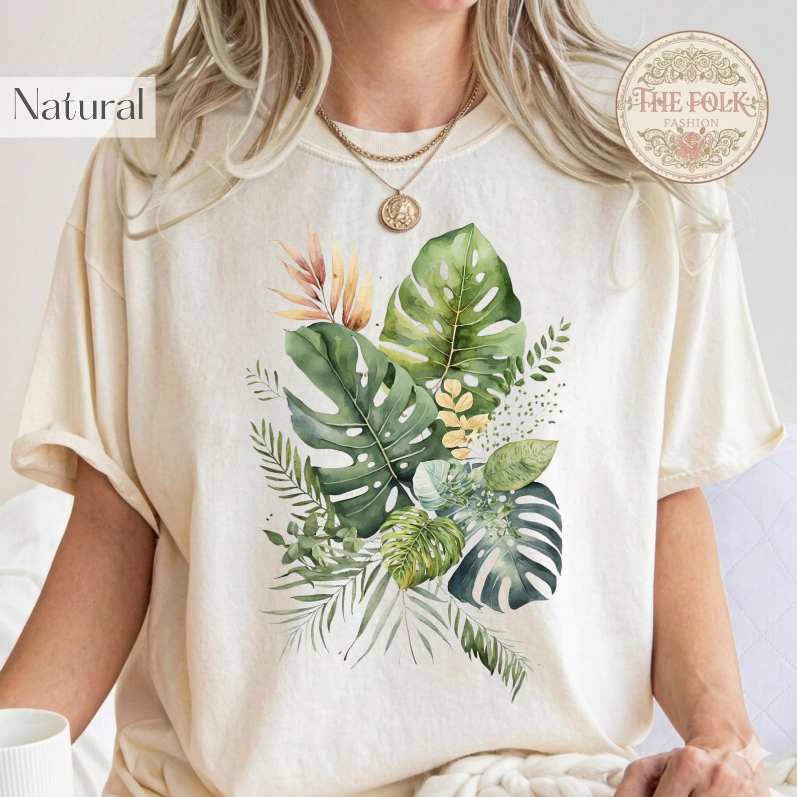 Monstera Leaf Shirt, Tropical Plant T-Shirt, Watercolor Botanical Tee, Jungle Leaves Top, Nature Lover Gift, Monstera Deliciosa Plant Shirt 2XL
