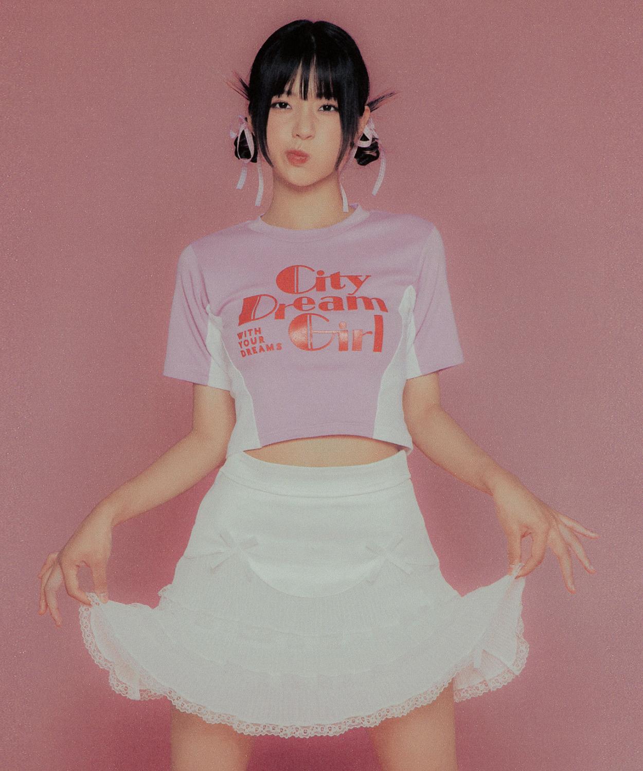 Day Life X Namu13 Color Block Crop T-Shirt (Pink) Pink/Free