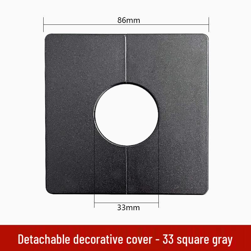 Square Detachable Cable Hole Cover Plate – Adhesive Decorative Wall Plug with Buckle for TV.
