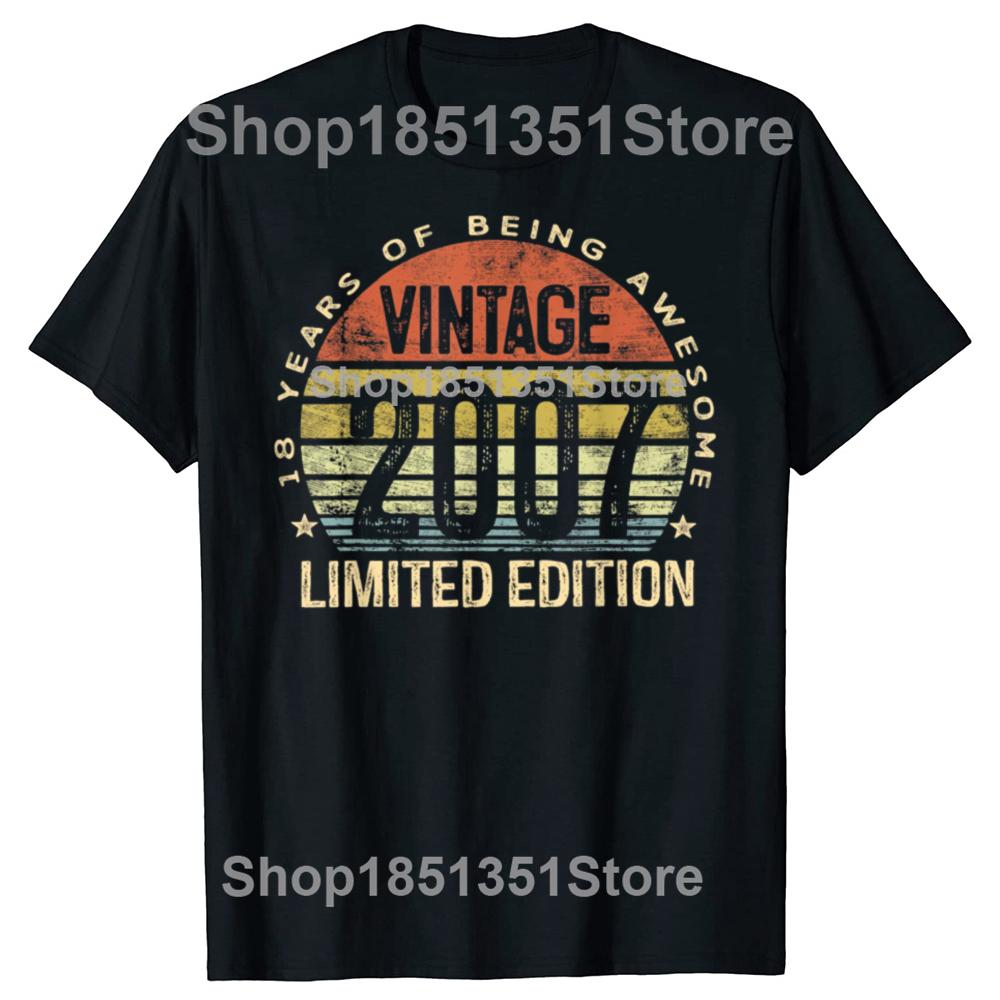 

Vintage 2007 Limited Edition T-Shirt Humor Funny Adulting 18 Year Old Gift 18th Birthday Awesome Tee Short Sleeve Clothes XL